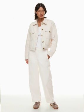 Wilfred Cream Cropped Button-Front Jacket
